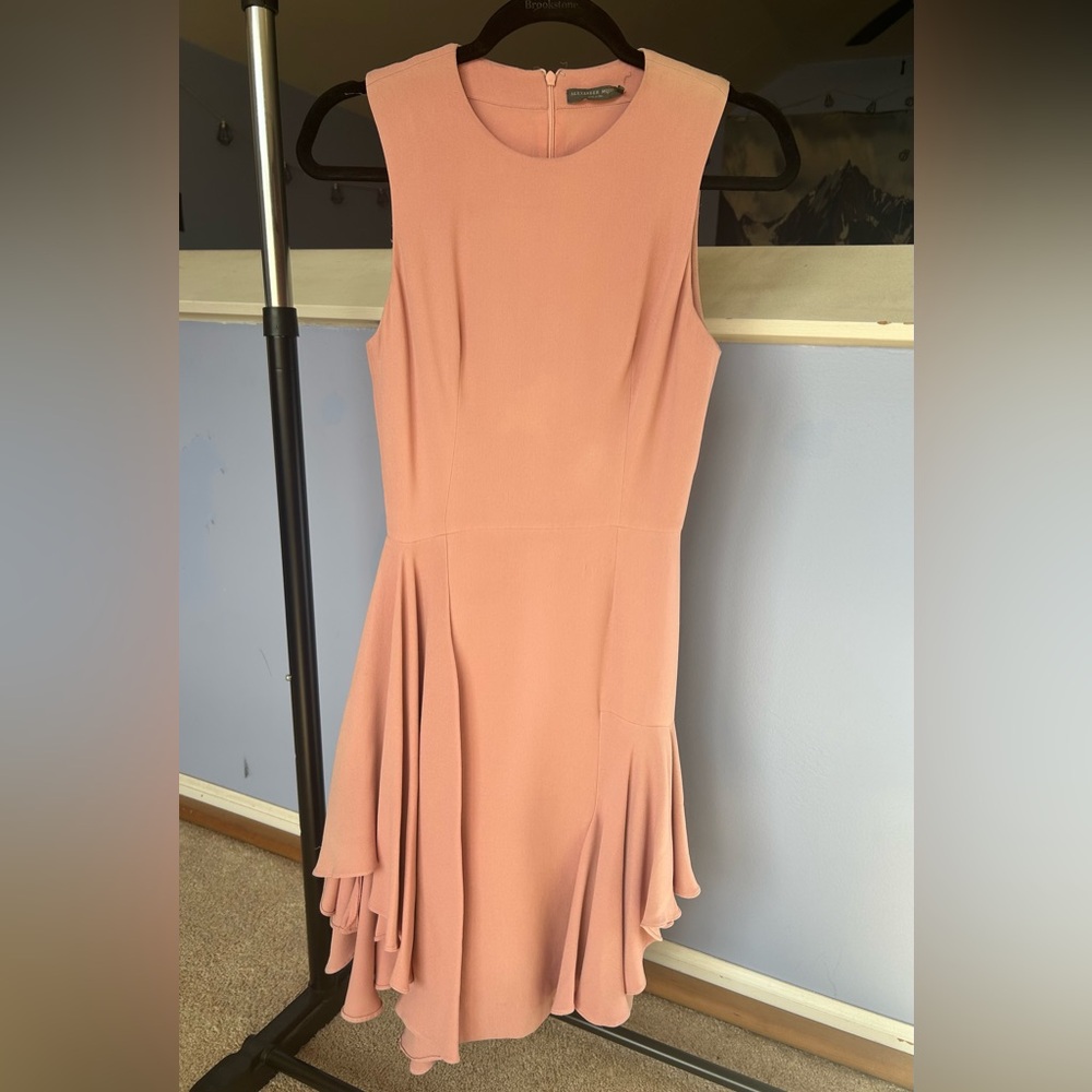 Alexander McQueen Foxglove Draped 100% Silk Dress in Pink